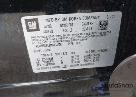 2021 Buick Encore Gx Awd Essence z USA, uszkodzony, nr VIN KL4MMGSL9MB133026